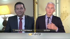 Periodista Jorge Ramos entrevista al presidente electo Jimmy Morales