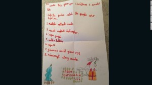 La carta de un niño a Santa: “Ayuda a la Policía a atrapar a quienes me hirieron”