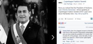 Inundada de comentarios contra JOH amanece el Facebook de Cumbre de la Moda