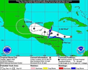 COPECO emite alerta amarilla en 7 departamentos por Tormenta Tropical EARL