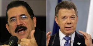 Mel felicita a Santos por acuerdos de paz y reclama al gobierno de Honduras