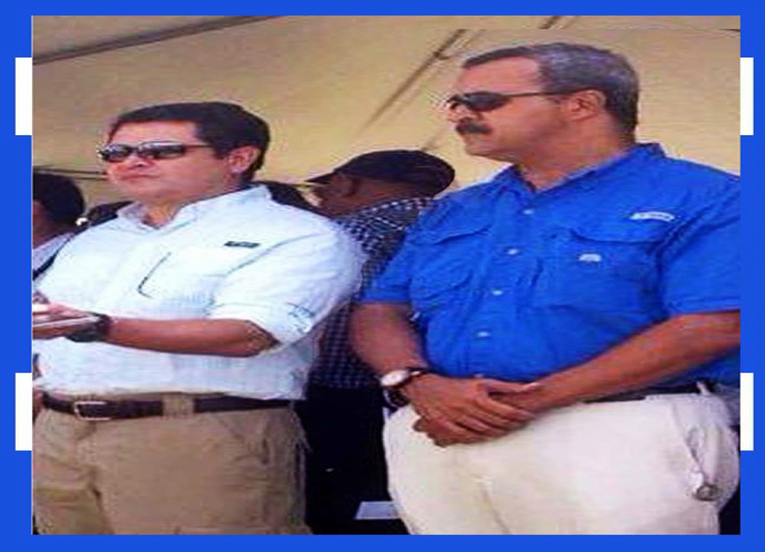 Rickky Merren actual gobernador de Islas de la Bahía con Juan Orlando Hernández