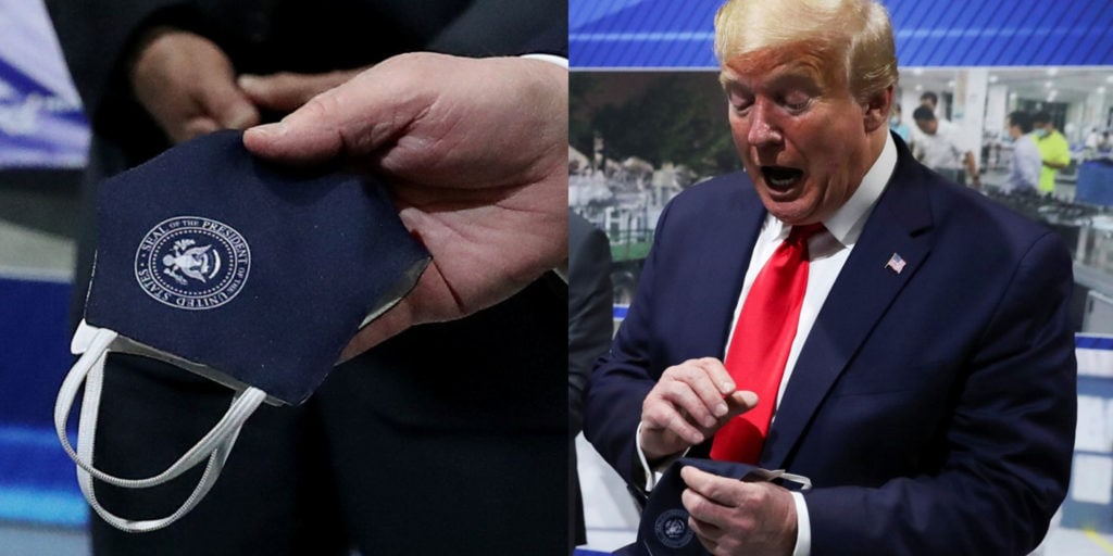 Mascarilla del presidente Donald Trump
