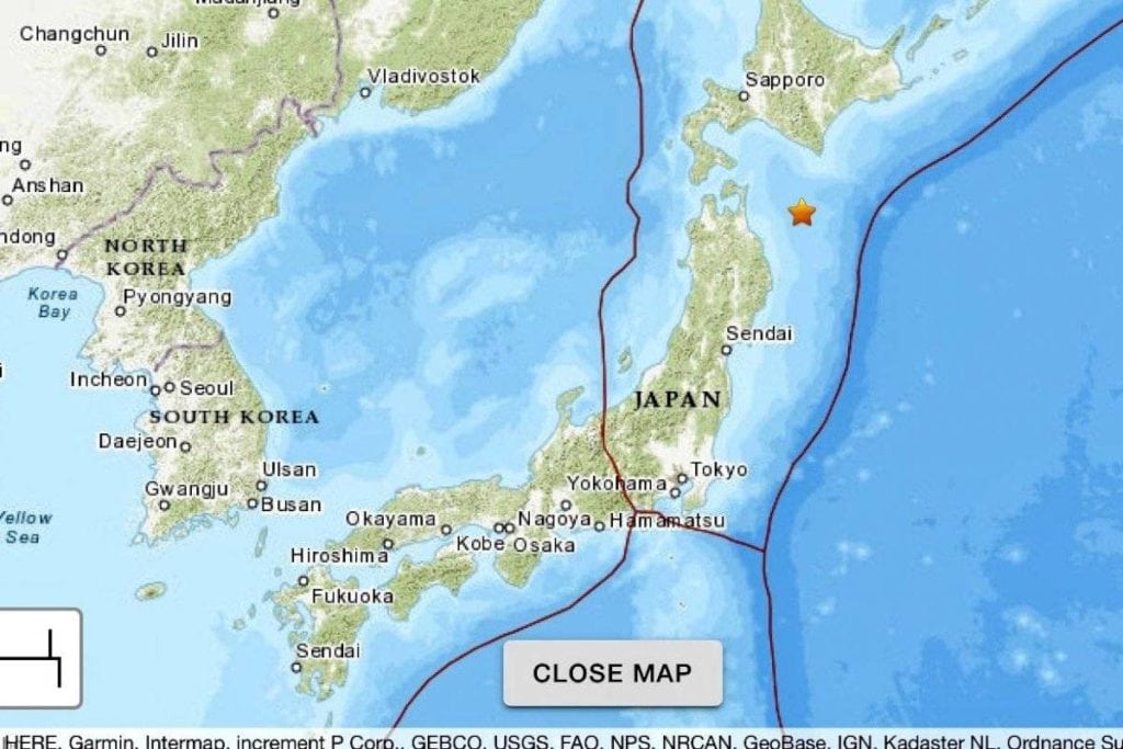 sismo Japón de magnitud 6.2 grados.