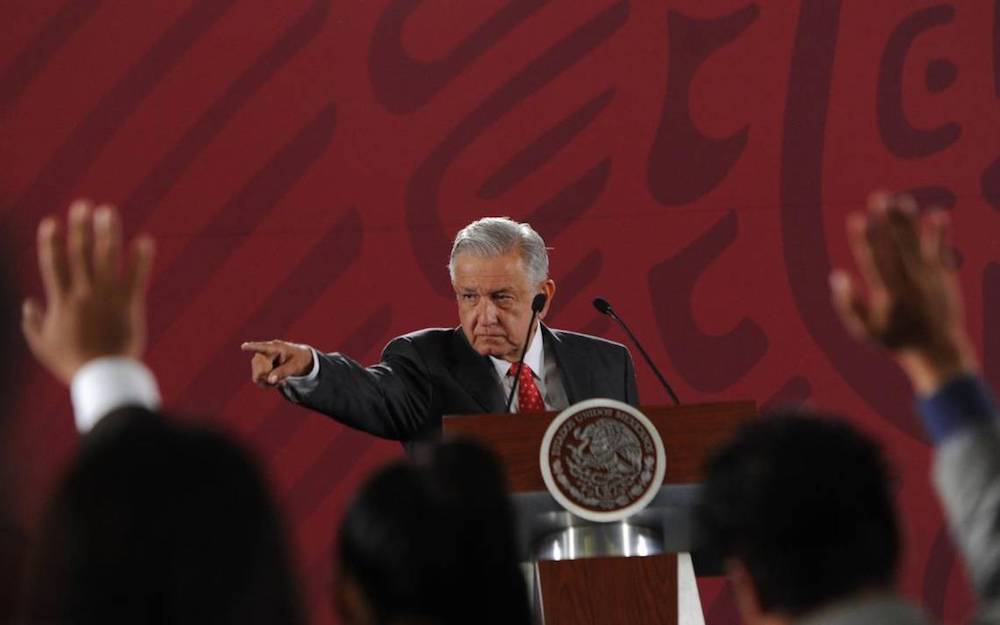 AMLO en conferencia de prensa.