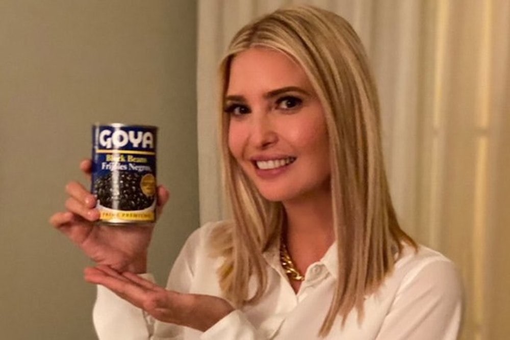 Ivanka Trump posa como modelo de frijoles Goya.