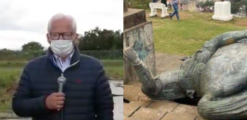 Millonaria recompensa por indígenas que derribaron estatua de conquistador en Colombia.