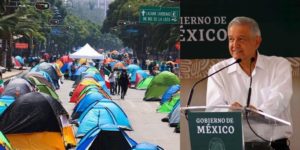 AMLO pide a dirigentes de Frena dormir en casas de campaña del plantón y no en hoteles