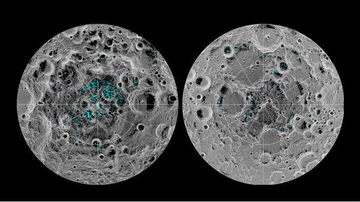 Agua en la superficie de la Luna