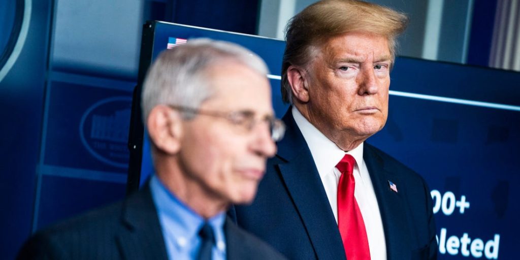 Fauci and Donald Trump