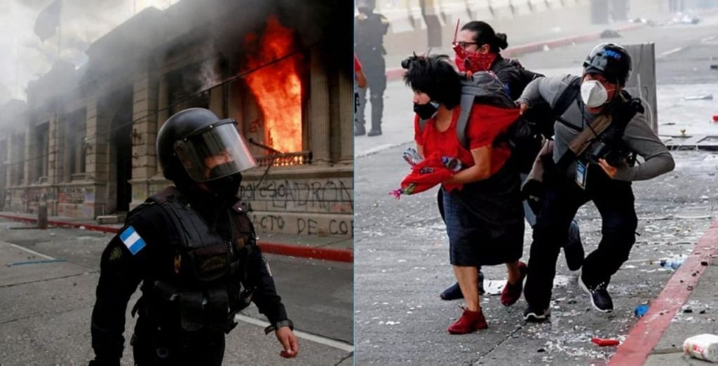 Crisis en Guatemala: Arde el Congreso, masivas protestas y la represión del gobierno de Giammattei.