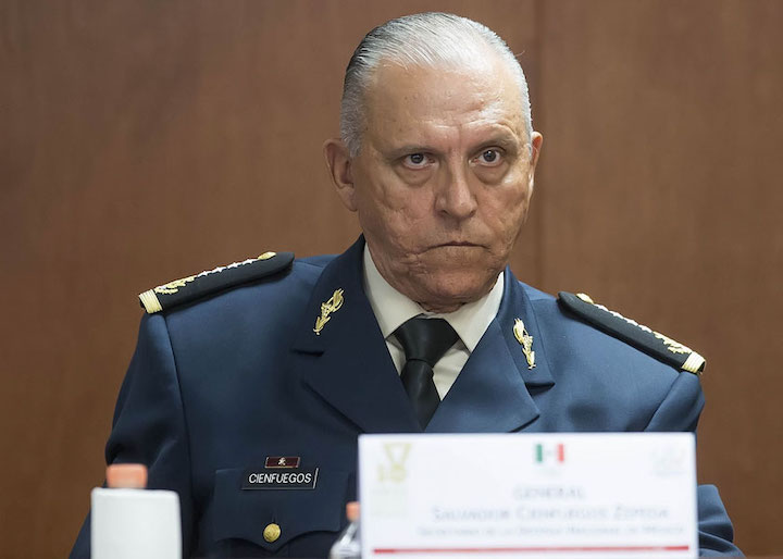 Salvador Cienfuegos, acusado de narcotráfico, se declaró no culpable. proceso contra