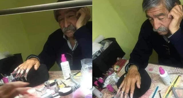 Padre se pone las uñas para que su hija no repruebe un examen