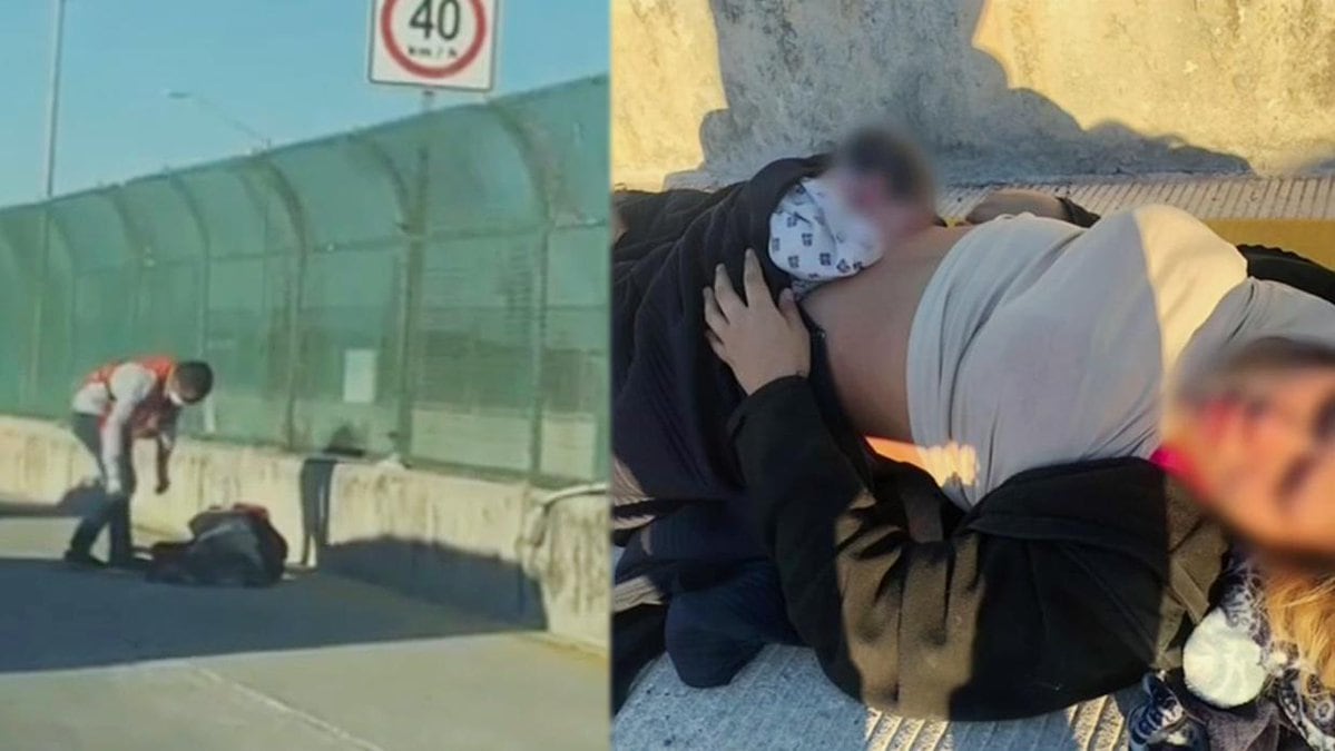 El desgarrador momento que una hondureña da a luz en puente fronterizo