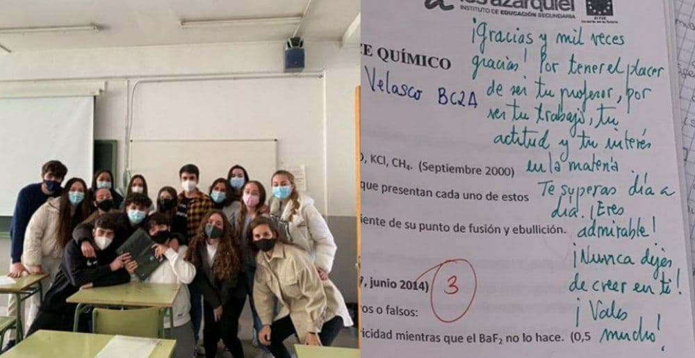 Mensaje a sus alumnos