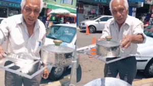 Abuelito festeja el Día de la Tierra presentando su estufa solar