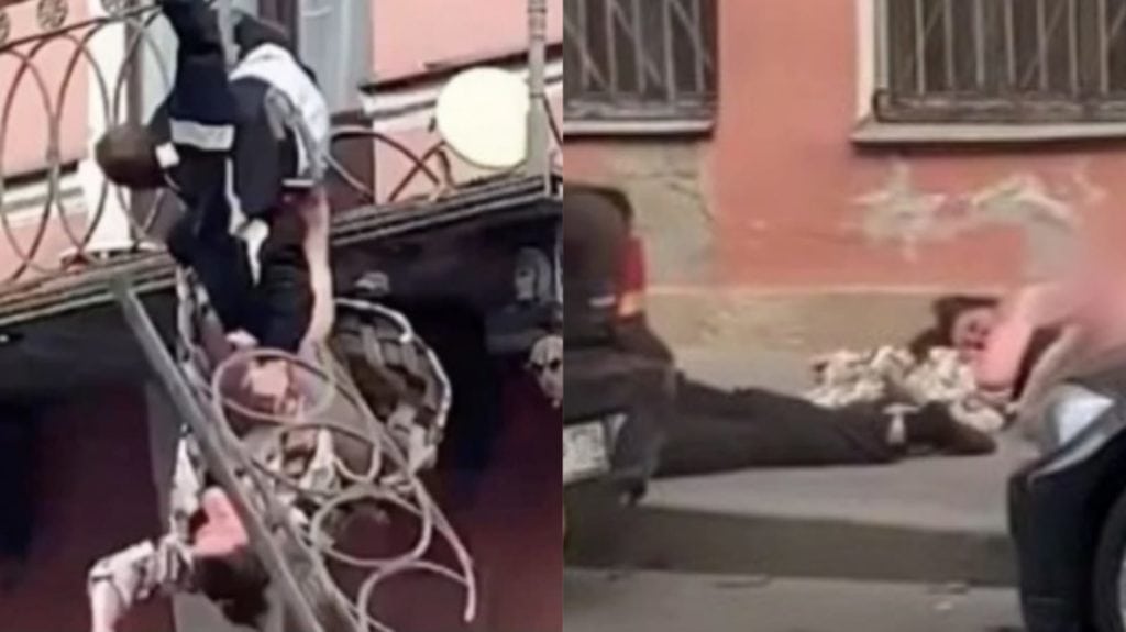 Pareja cae al vacía cuando forcejeaban en un balcón que cedió por el peso