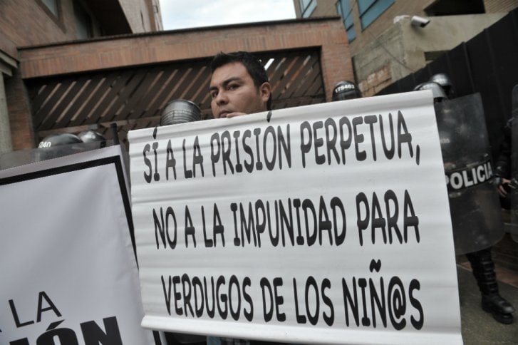 Colombia: En vigor cadena perpetua para violadores y asesinos de niños