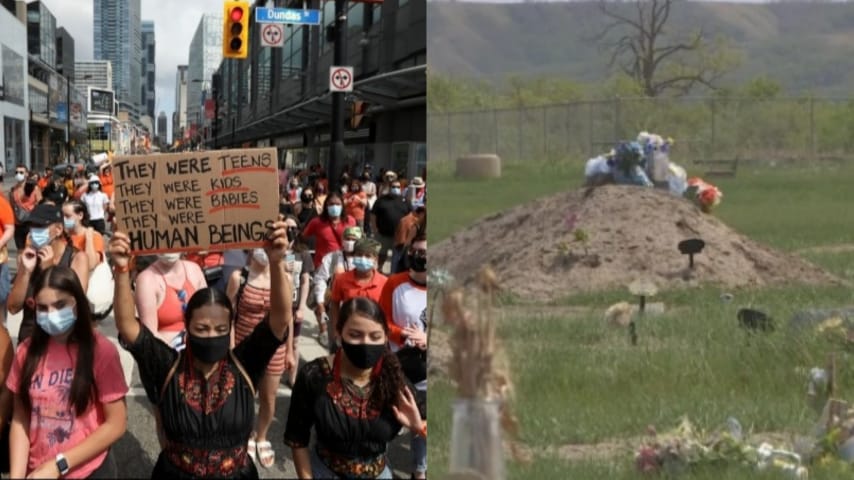 Dicen no al Día de Canadá tras el descubrimiento de tumbas de niños indígenas