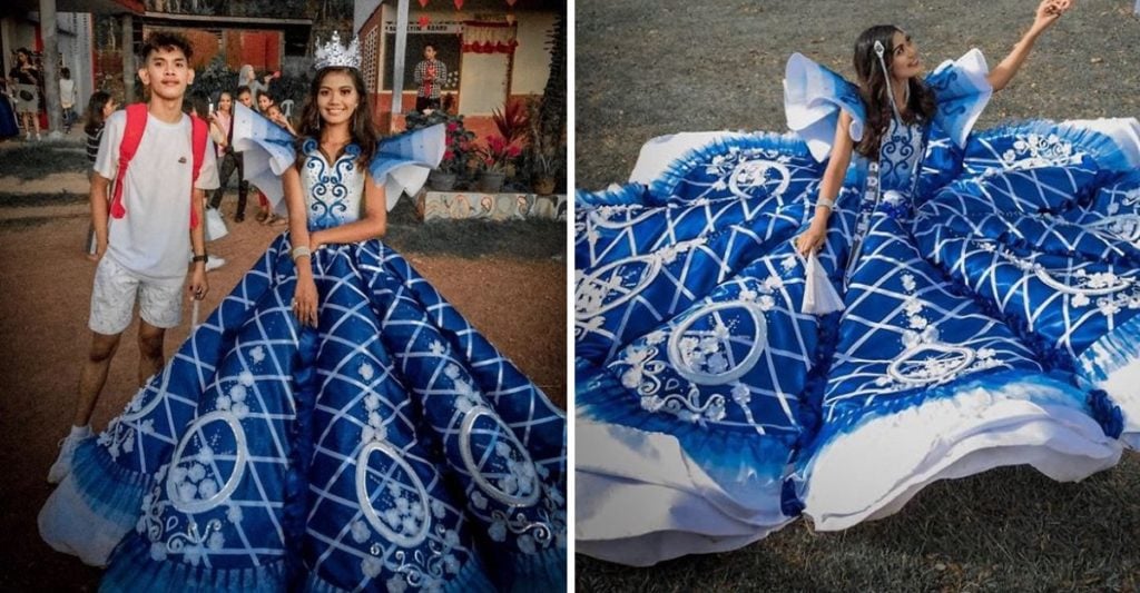 Padres no tenían dinero para el vestido de su hija, el hermano confeccionó el mejor de los trajes