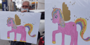 Don Mario, el abuelito que vende los dibujos de sus nietas huérfanas