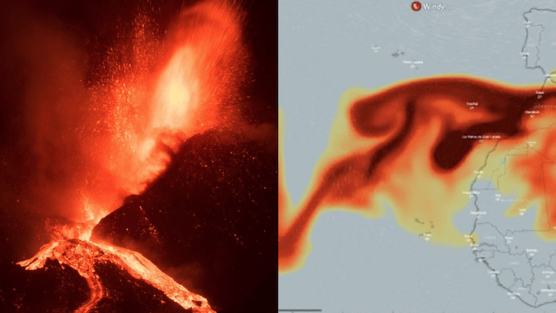 Puerto Rico sufre los efectos del volcán Cumbre Vieja en España