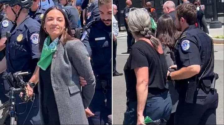 Detienen a varios congresistas estadounidense durante una protesta contra el aborto