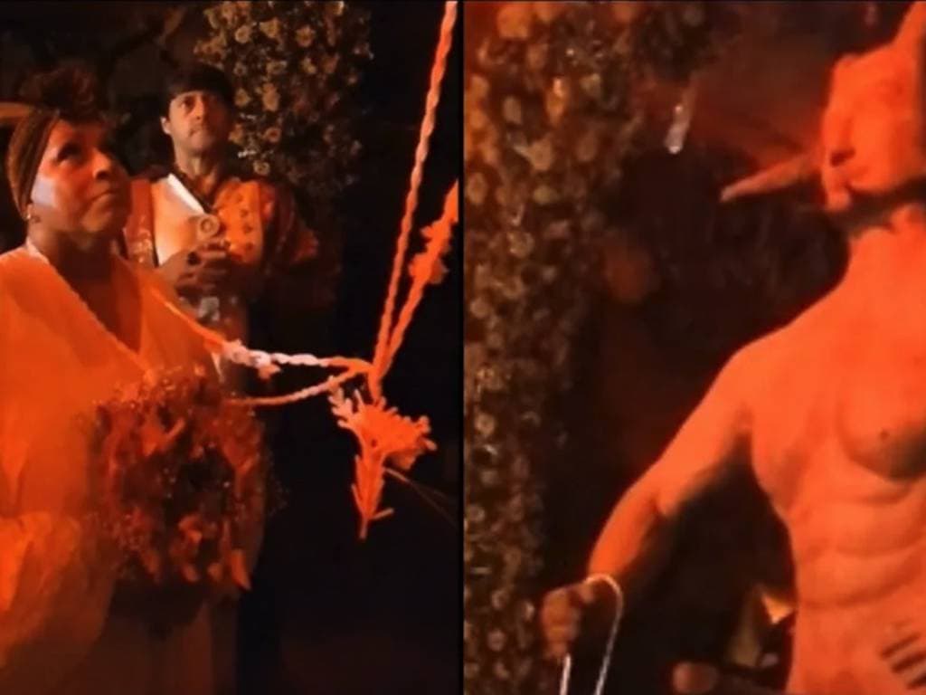 Mujer se casa con el diablo y la ceremonia fue compartida por primera vez al público