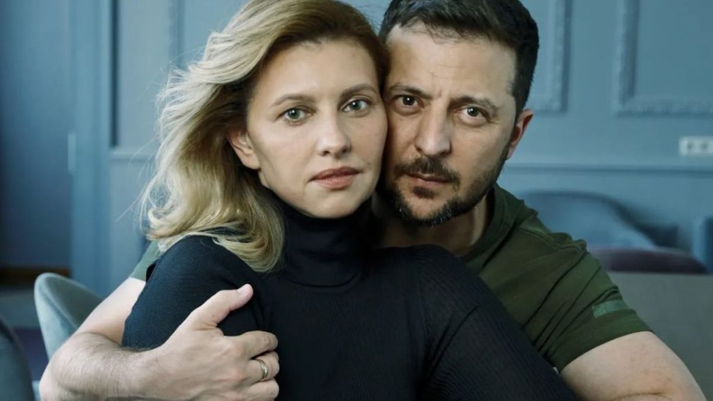 Volodymyr Zelenski y su esposa Olena Zelenska