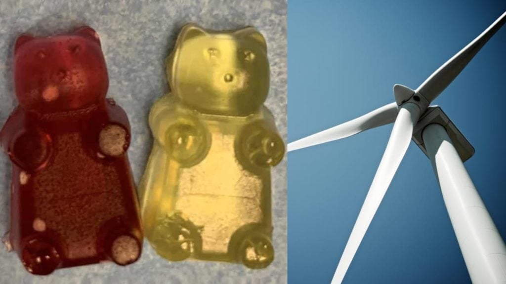 Científicos buscan convertir las aspas de turbinas eólicas en ositos de gomaCientíficos buscan convertir las aspas de turbinas eólicas en ositos de goma