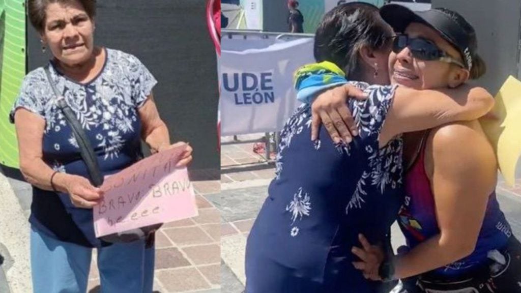 Hija recibe el abrazo de su madre al ser la última en llegar a su meta