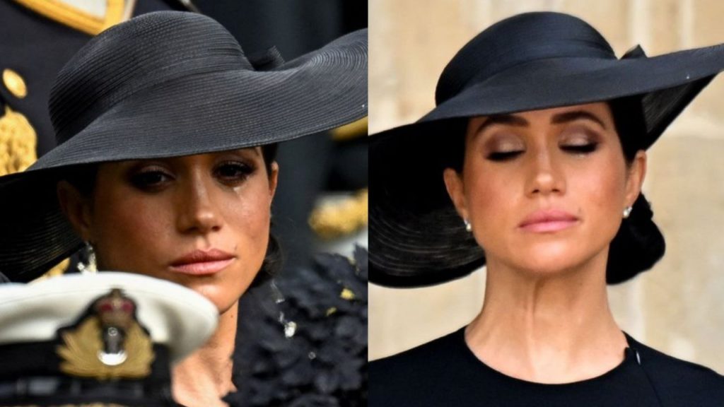 Las fotografías de Meghan, esposa del príncipe Harry, llorando en el funeral de la reina Isabel II han generado todo un debate en las redes sociales.