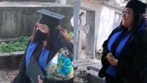 Hija lleva a la tumba de su padre el título universitario: “Al fin te lo cumplí”