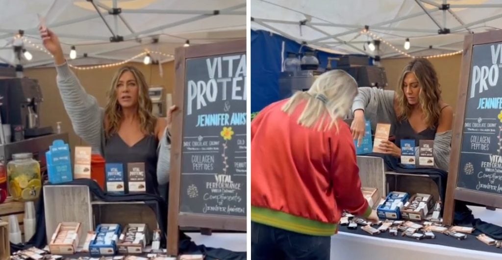 Actriz Jenifer Aniston cambia los sets cinematográficos por barras de cereales