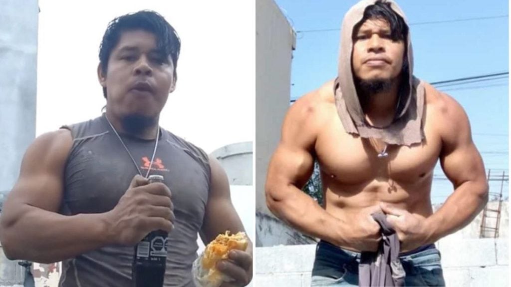 El “súper” albañil que asegura que con su trabajo, gaseosas y comida chatarra tiene un cuerpo de Gym