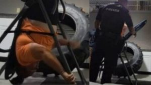 Mujer tuvo que llamar a la policía tras quedar atrapada en su máquina de ejercicios