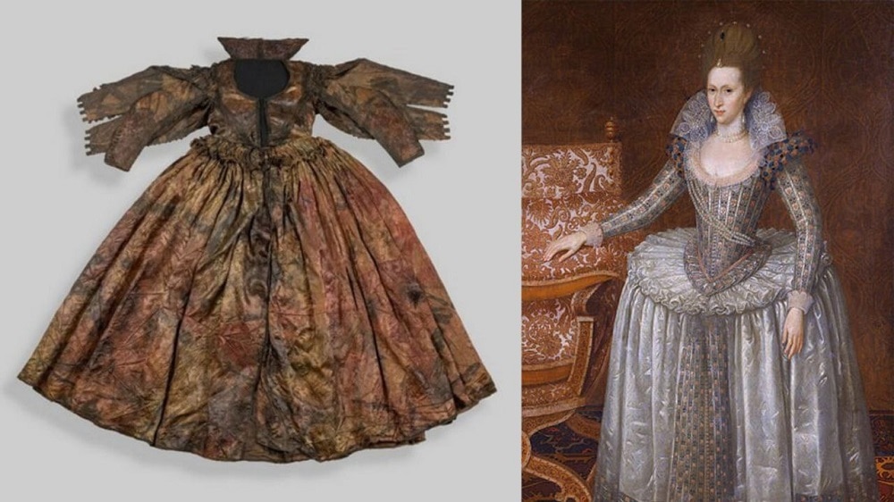 Vestido de seda se mantiene casi intacto después de 300 años de antigüedad