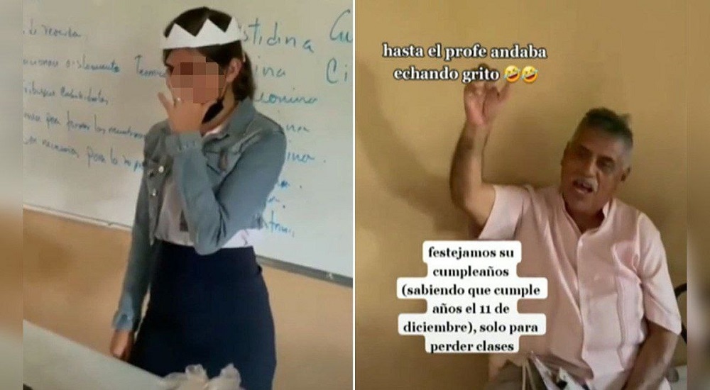 “Todo por no recibir clases”: Alumnos llevaron pastel al aula para celebrar un cumpleaños falso