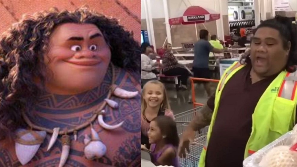 Maui de Moana “de la vida real” es aclamado por los niños en un supermercado