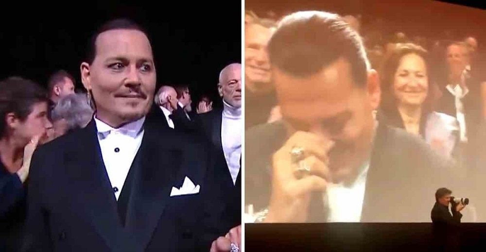 El rostro de felicidad y conmoción de Johnny Depp tras ser ovacionado por 7 minutos