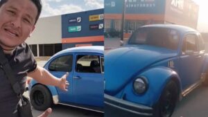 Hombre presume su “escarabajo viejo”, lo consiguió con mucho esfuerzo