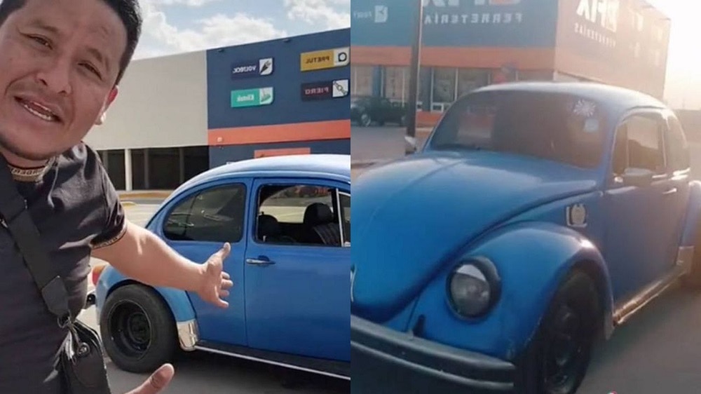 Hombre presume su “escarabajo viejo”, lo consiguió con mucho esfuerzo