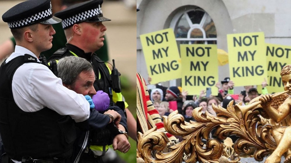 El otro lado de la coronación: Cientos de británicos gritaron “no es mi rey”