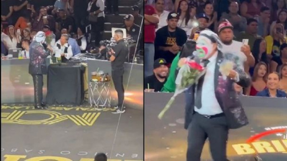 Payasito recauda dinero durante su show para una abuelita mesera