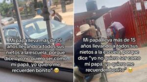 Abuelito se roba el amor en Internet: Ha llevado por 15 años a sus nietos a la escuela