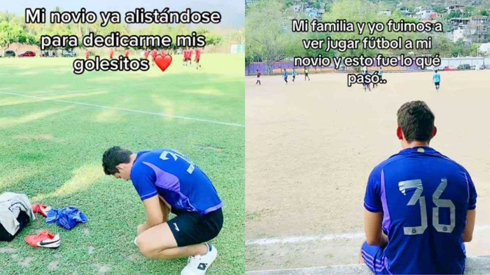 Joven invitó a la familia de su novia para que lo vieran jugar y lo dejaron en la banca