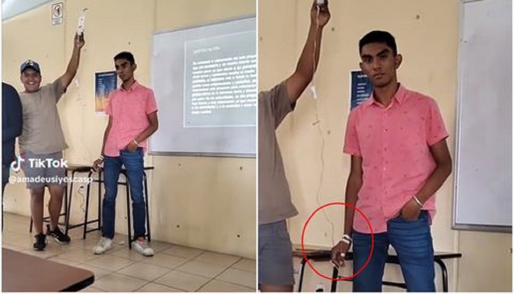 Se viraliza video de estudiante exponiendo con todo y suero: “Qué nivel de compromiso”