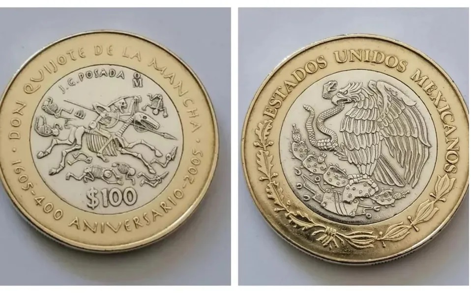 moneda cervantes aniversario pesos