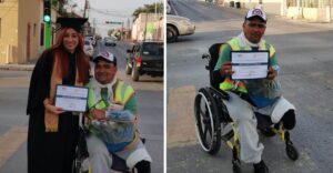 Joven le dedicó su título a su padre vendedor de periódicos