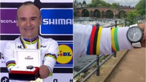 Entregan a un ciclista paralímpico sin manos un reloj y las redes “explotan” de indignación